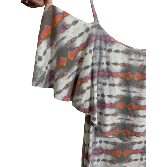 TART Overlay Tie Dye Maxi Dress White Pink Gray Size Small - Picture 2 of 5